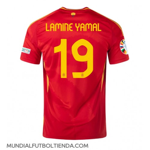 Camiseta España Lamine Yamal #19 Primera Equipación Replica Eurocopa 2024 mangas cortas